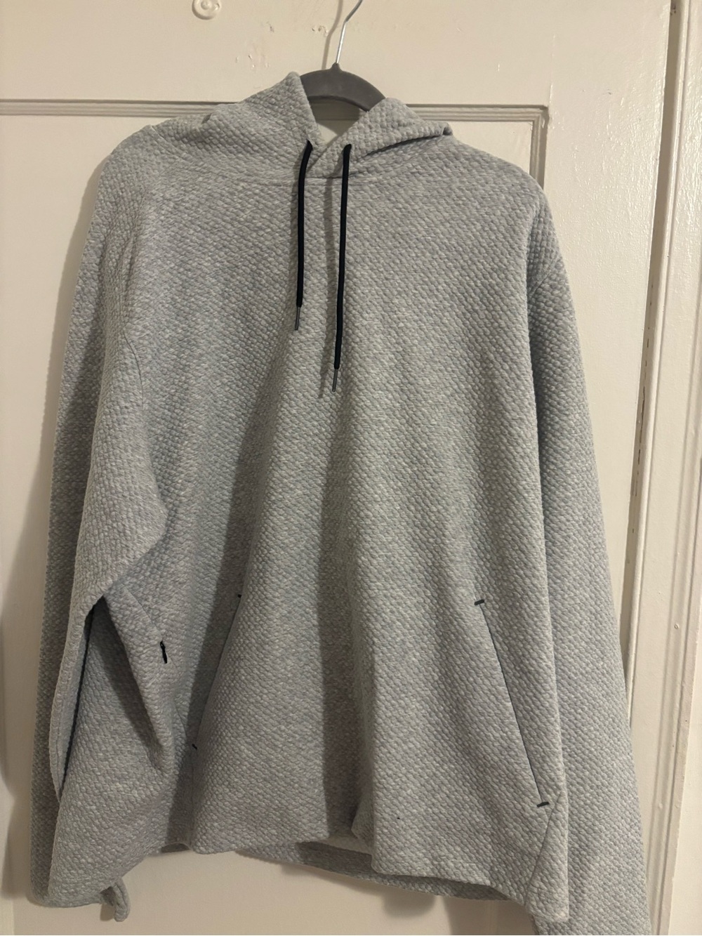 Old Navy Light Gray Textured Pullover Hoodie